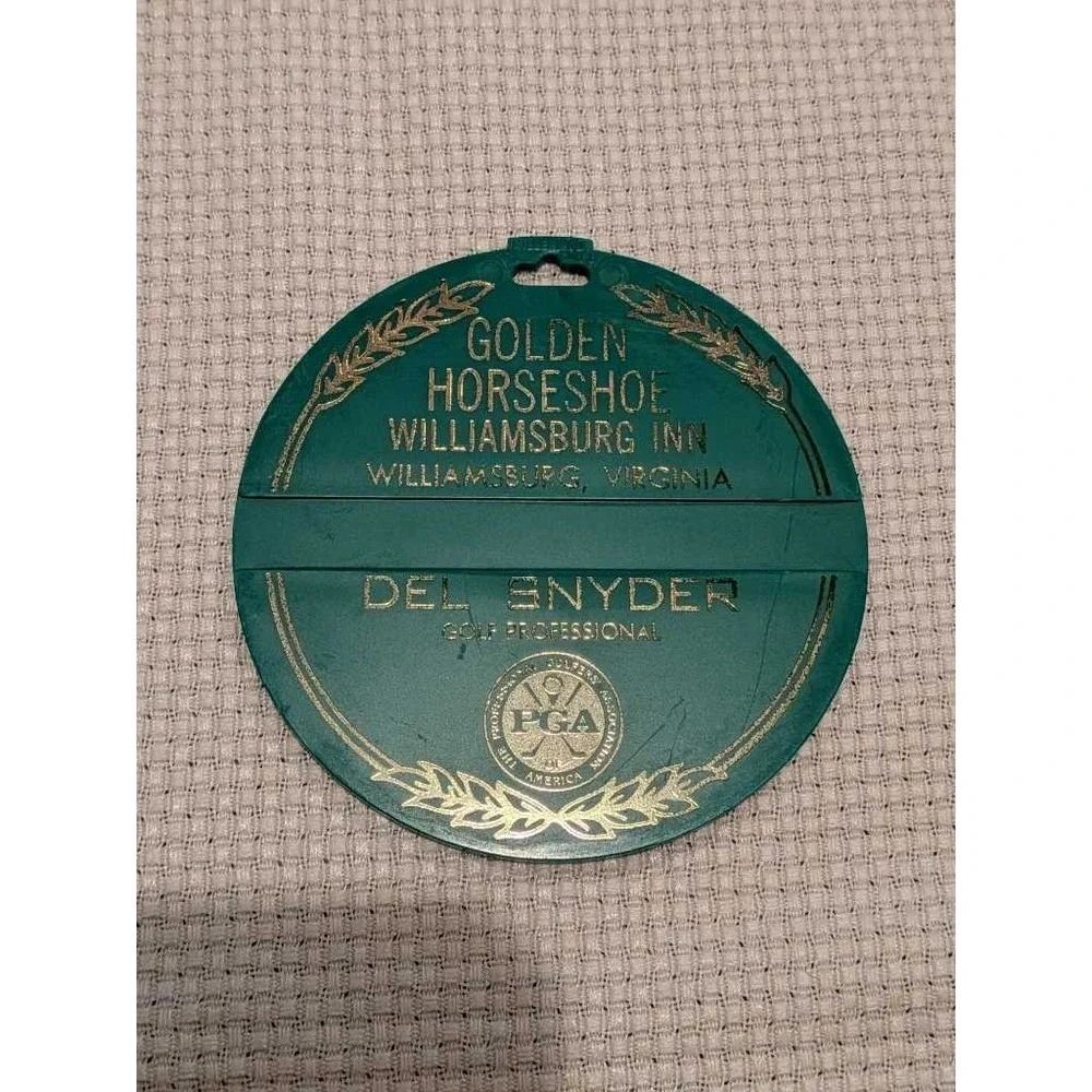 Golden Horseshoe Inn Williamsburg VA Del Snyder PGA‎ Golf Bag Tag